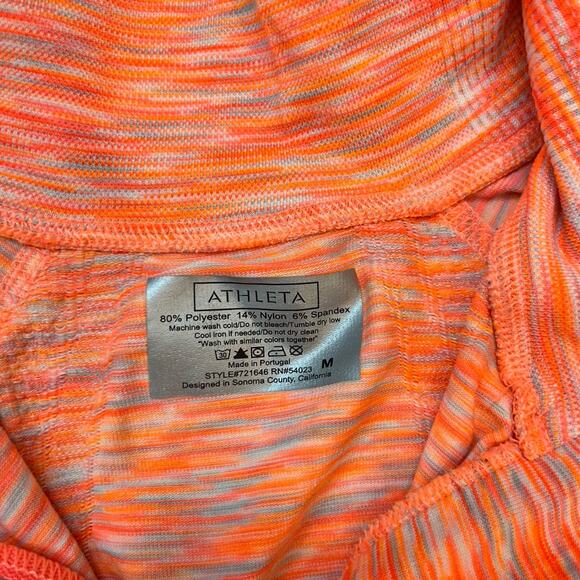 Athleta Orange Lightweight 1/4 zip stretch pullover Women’s Size Medium‎ - Picture 3 of 5